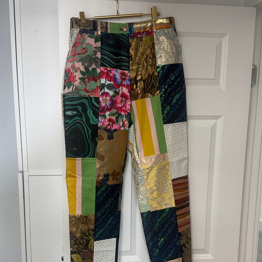 Dolce & Gabbana Multicolor Patchwork Cropped Pants